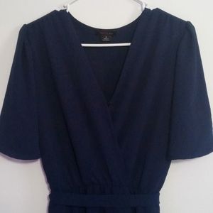 Fraiche by womens wrap dress blues